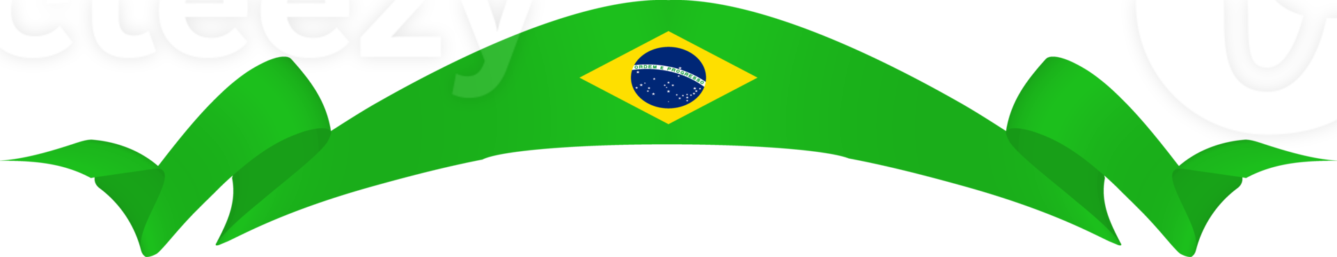 Brazil flag ribbon decoration png