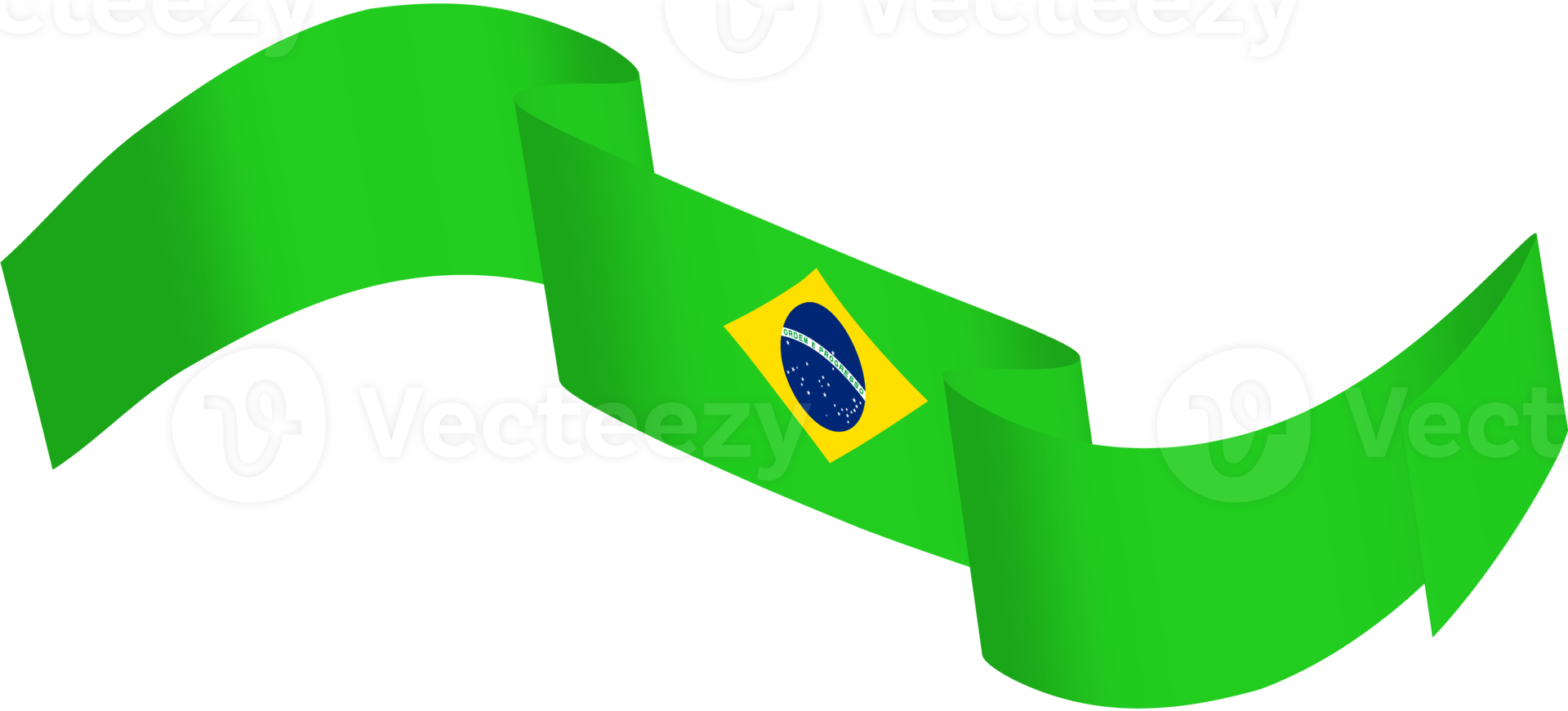 Brazil flag ribbon decoration png