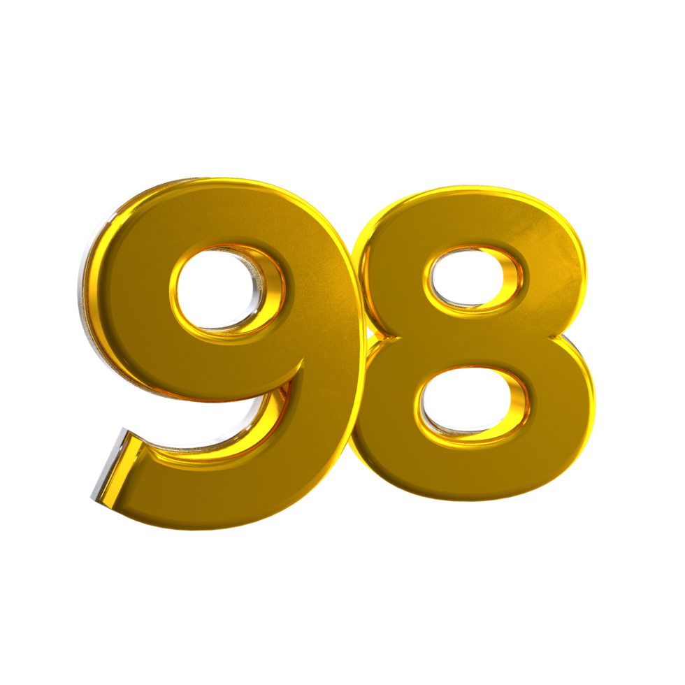 Mental Yellow 98 3D number png