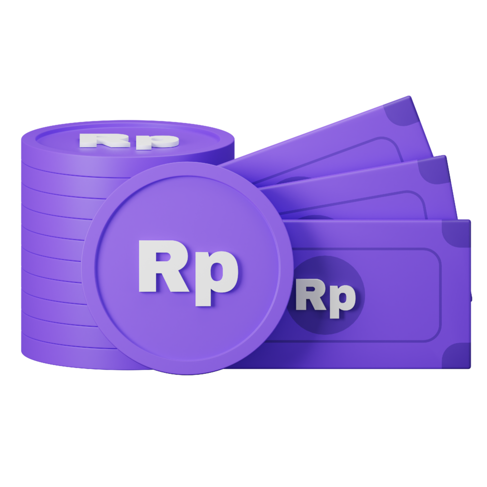 rupiah pengar 3d illustration png