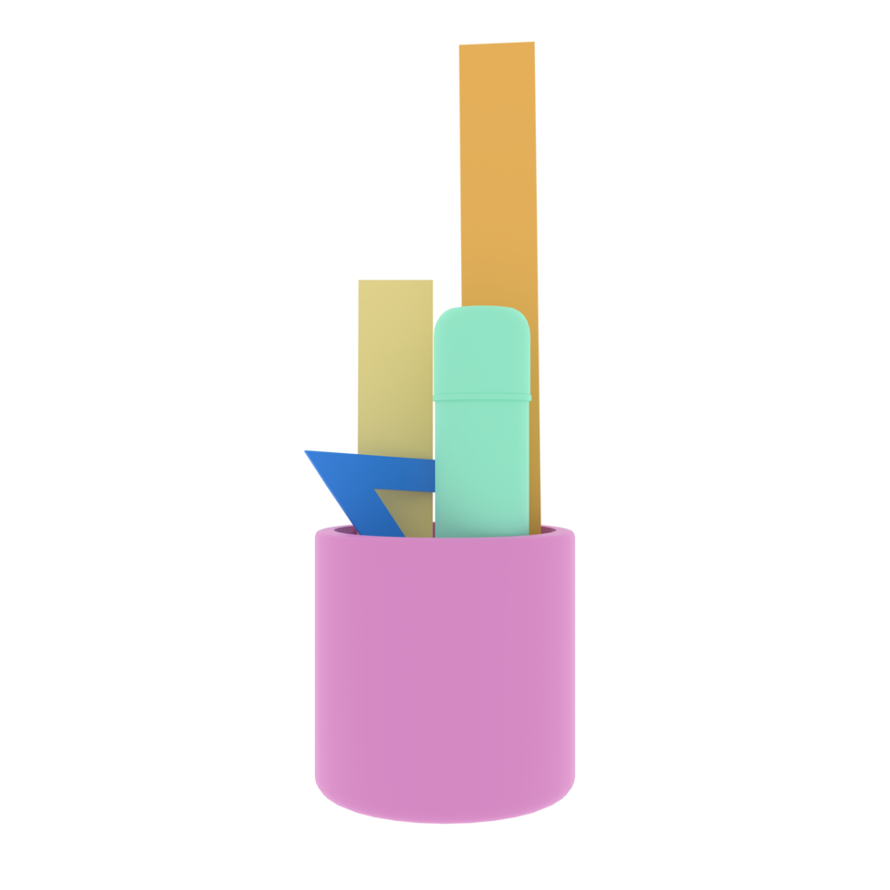 3D Render Pen Holder Front View png