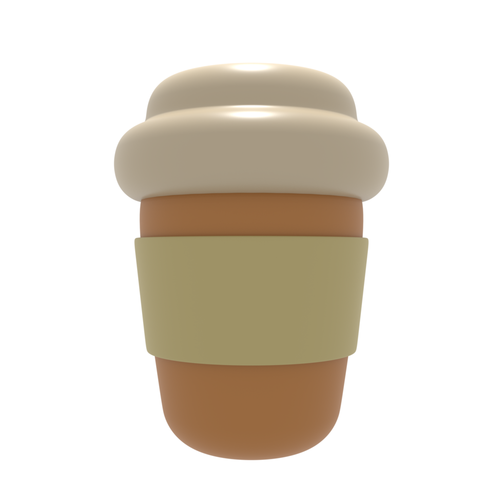 3D Render Coffe Cup Front View png
