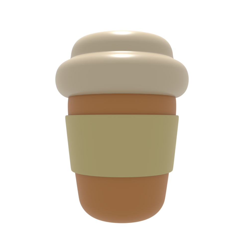 3d framställa coffe kopp främre se png