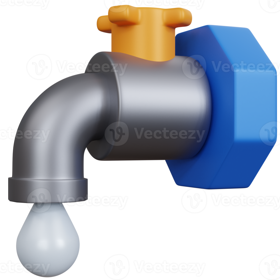 3d interpretazione acqua rubinetto isolato png