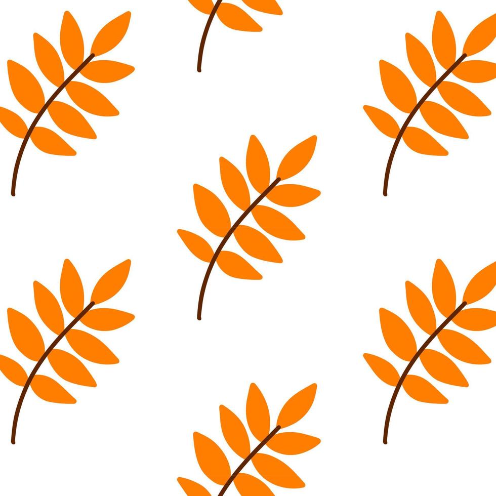 Vector hand drawn Autumn leaves seamless pattern on white background. Decorative doodle leaves. Cartoon scribble leaf icon for wedding design, wrapping, textiles, clothing, ornate and greeting cards
