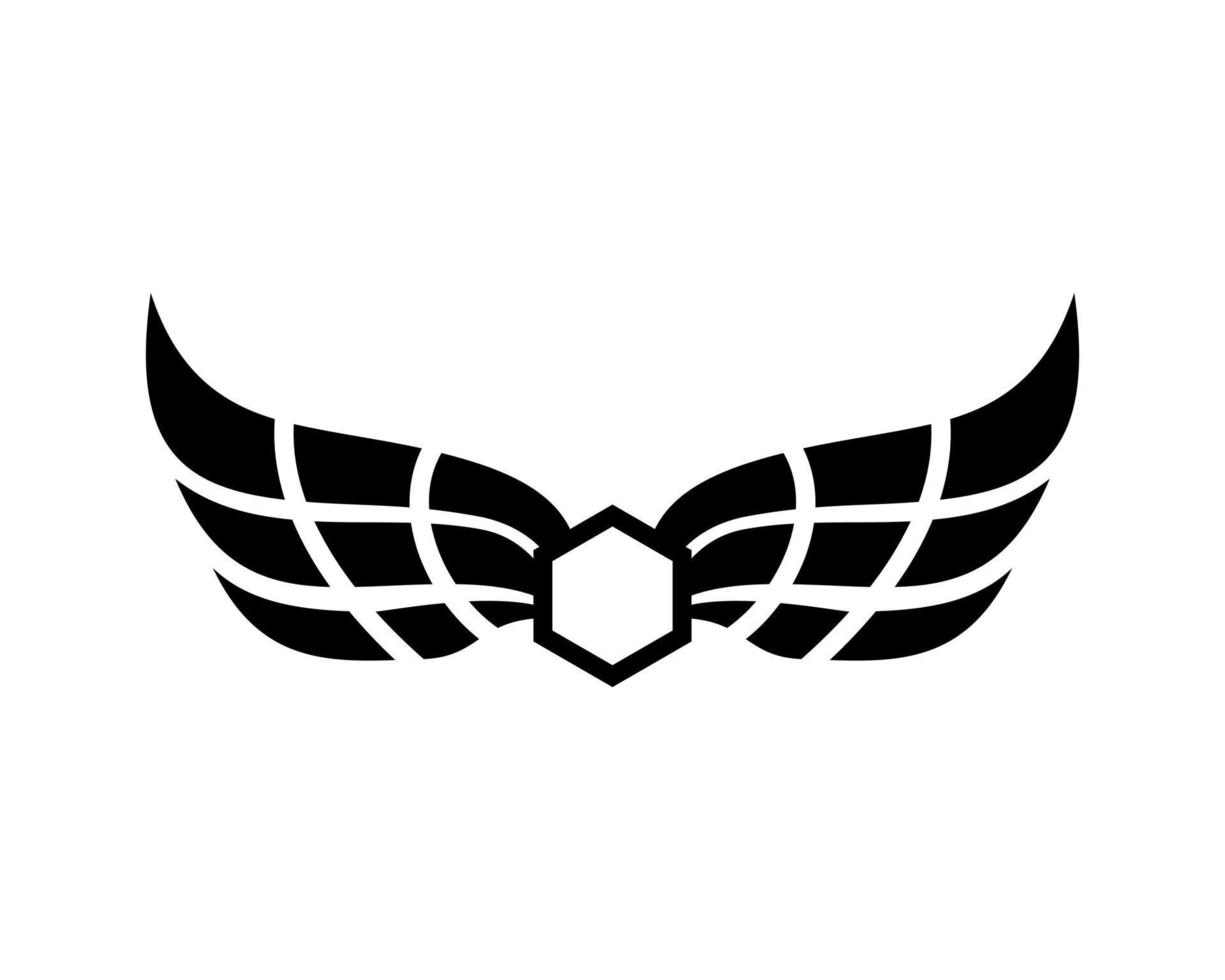 ilustración vectorial de un símbolo de signo de ala. se puede usar para cualquier cosa relacionada con vuelos, aviación, superhéroes, carga, servicios de mensajería vector