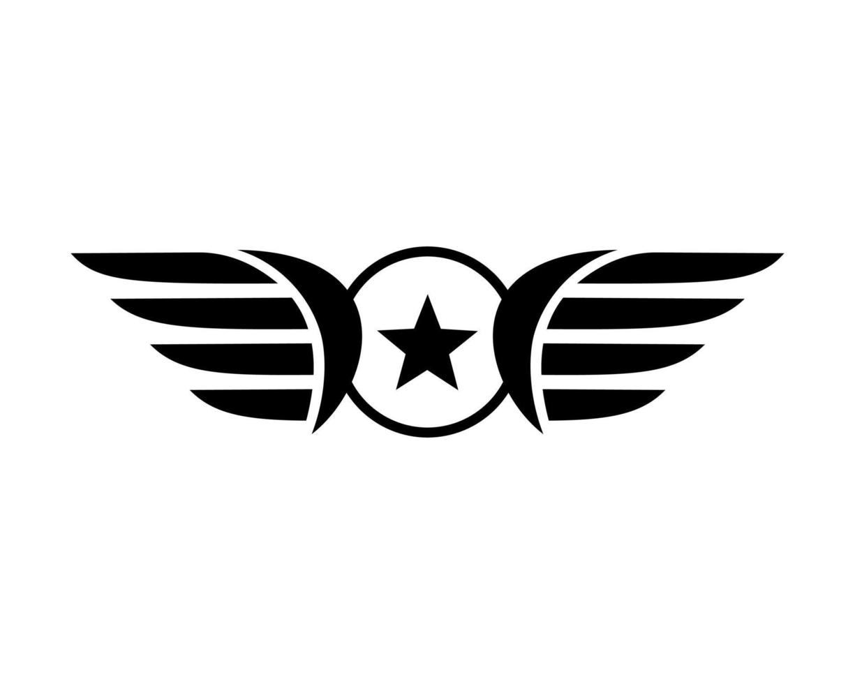 Vector illustration of a wing sign symbol. Can be used for anything related to flying, aviation, superhero, cargo, courier services