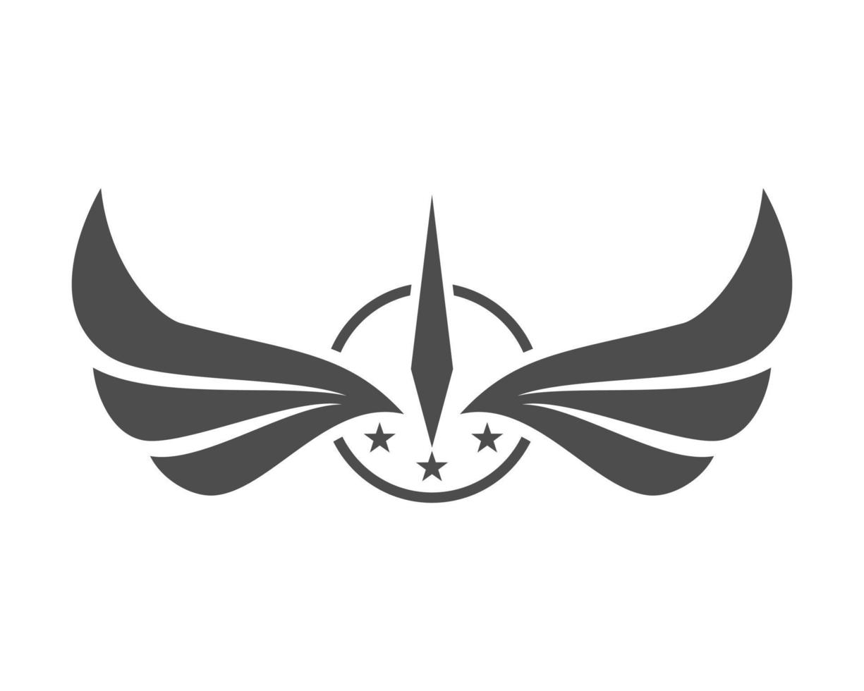 Vector illustration of a wing sign symbol. Can be used for anything related to flying, aviation, superhero, cargo, courier services