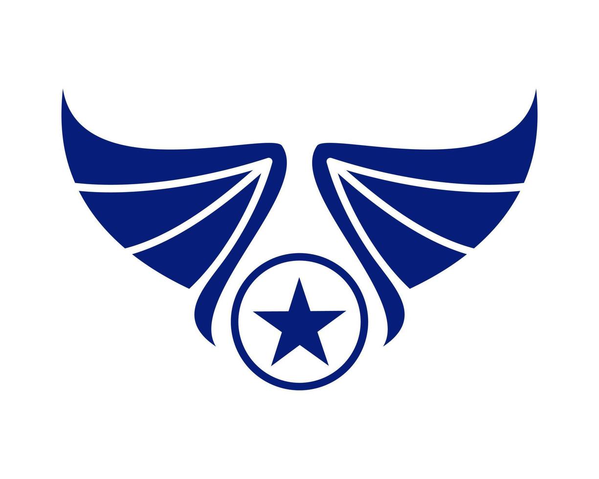 ilustración vectorial de un símbolo de signo de ala. se puede usar para cualquier cosa relacionada con vuelos, aviación, superhéroes, carga, servicios de mensajería vector