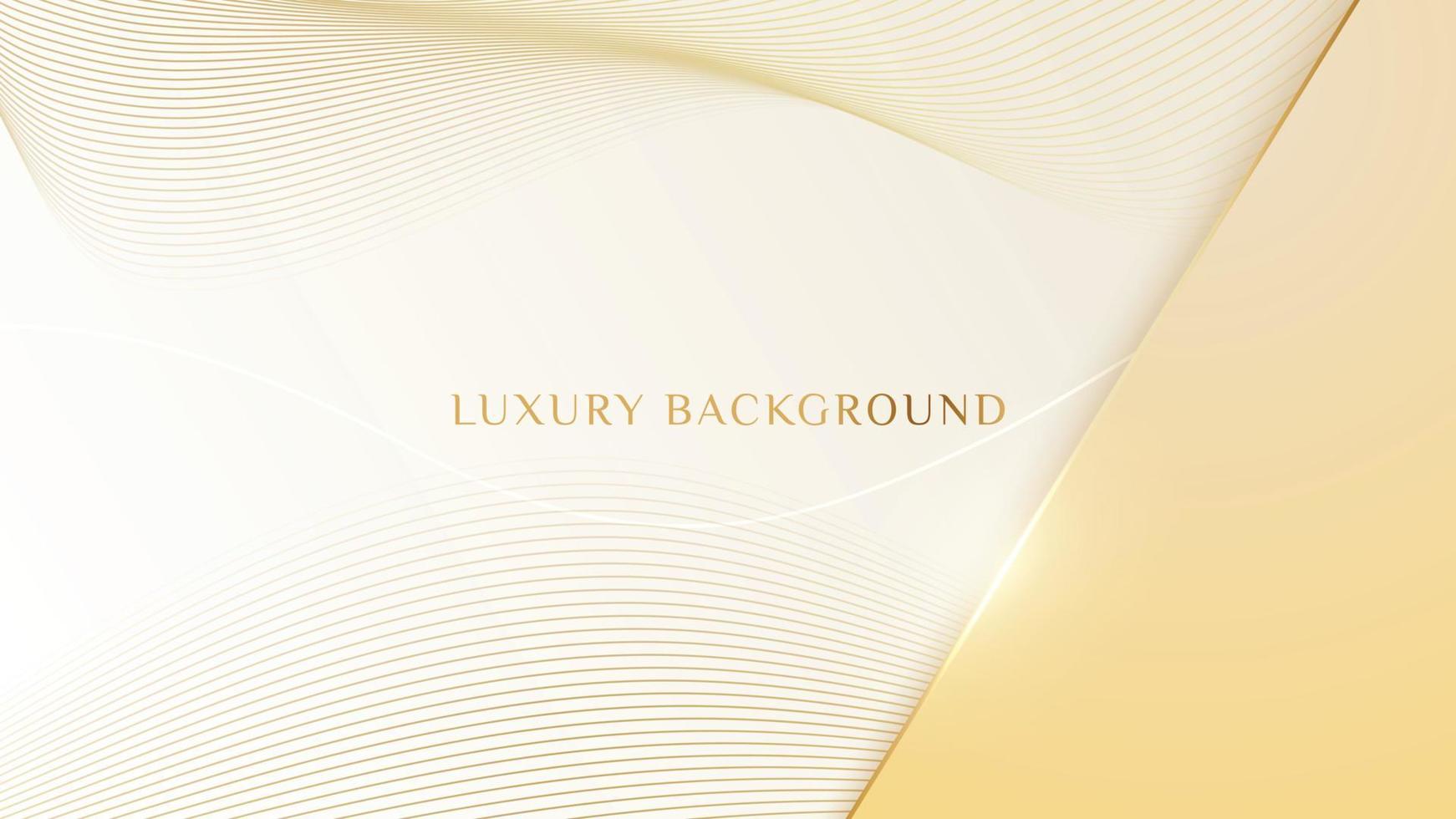 Abstract luxury light brown background with golden lines element and 3d paper cut vector
