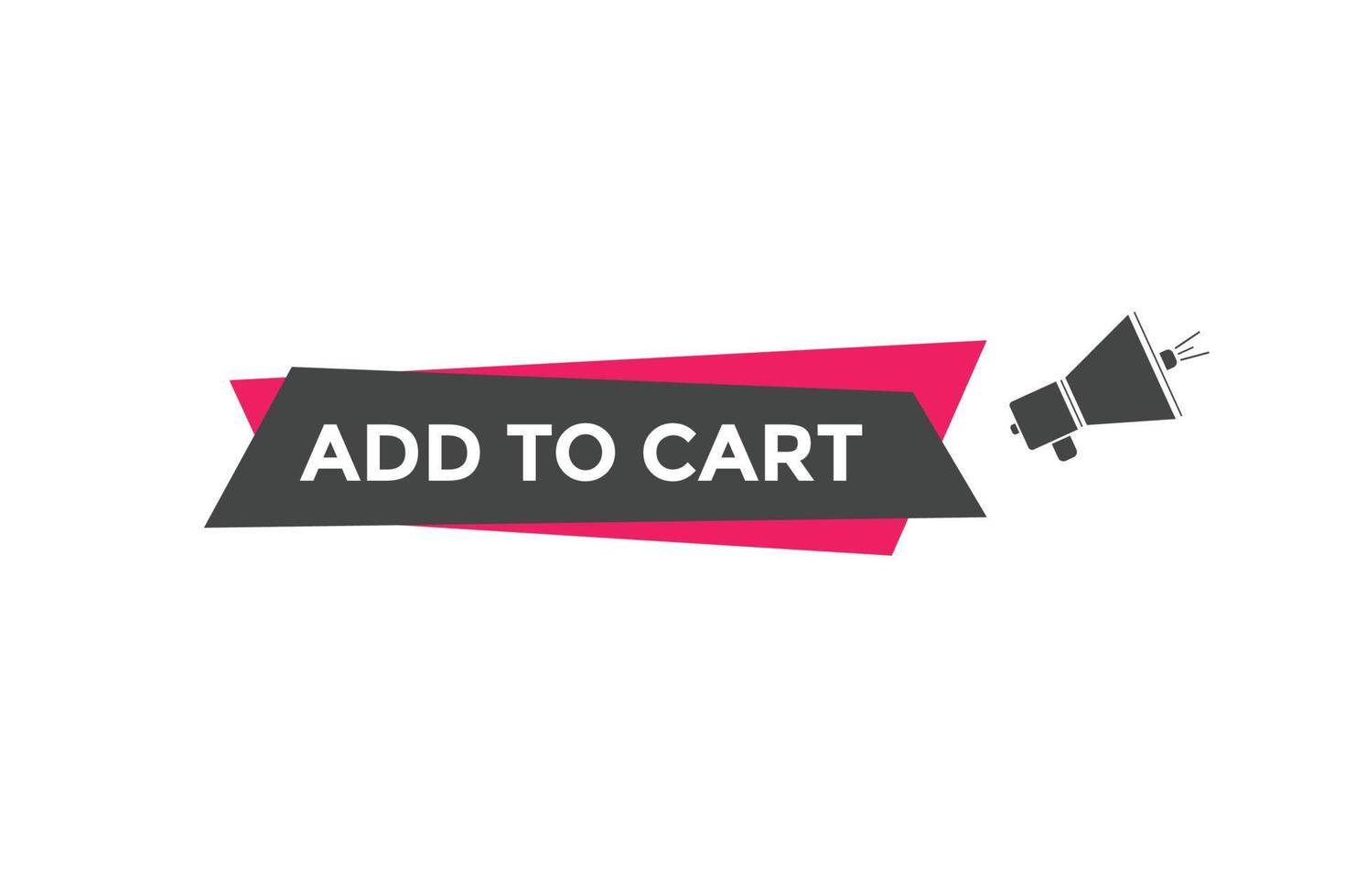 add to cart text web button. add to cart speech bubble label. Colorful