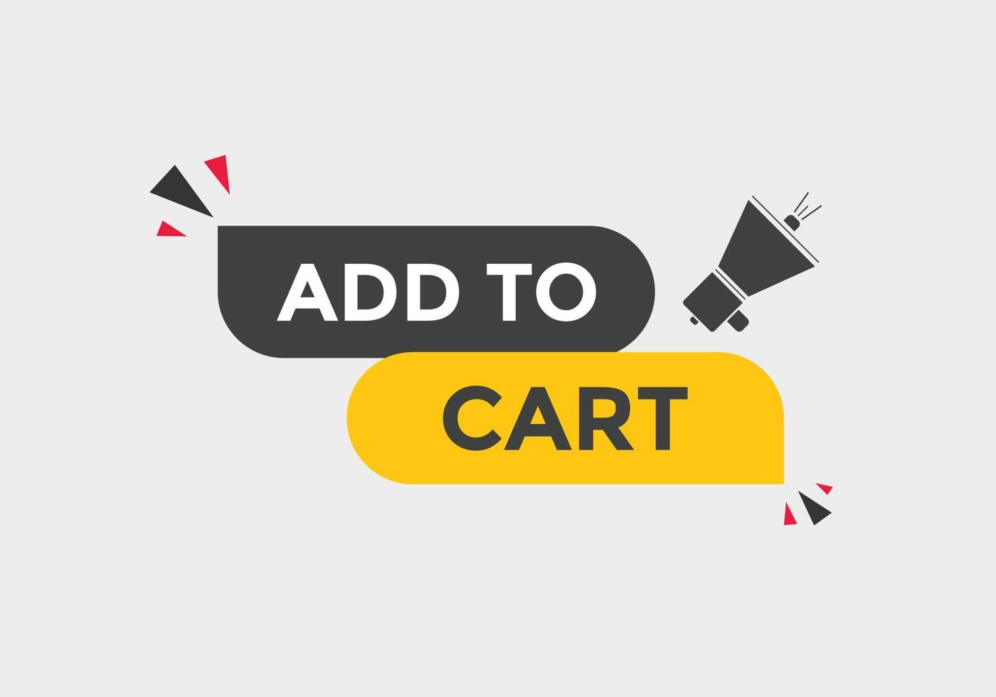 add to cart text web button. add to cart speech bubble label. Colorful web banner. vector illustration