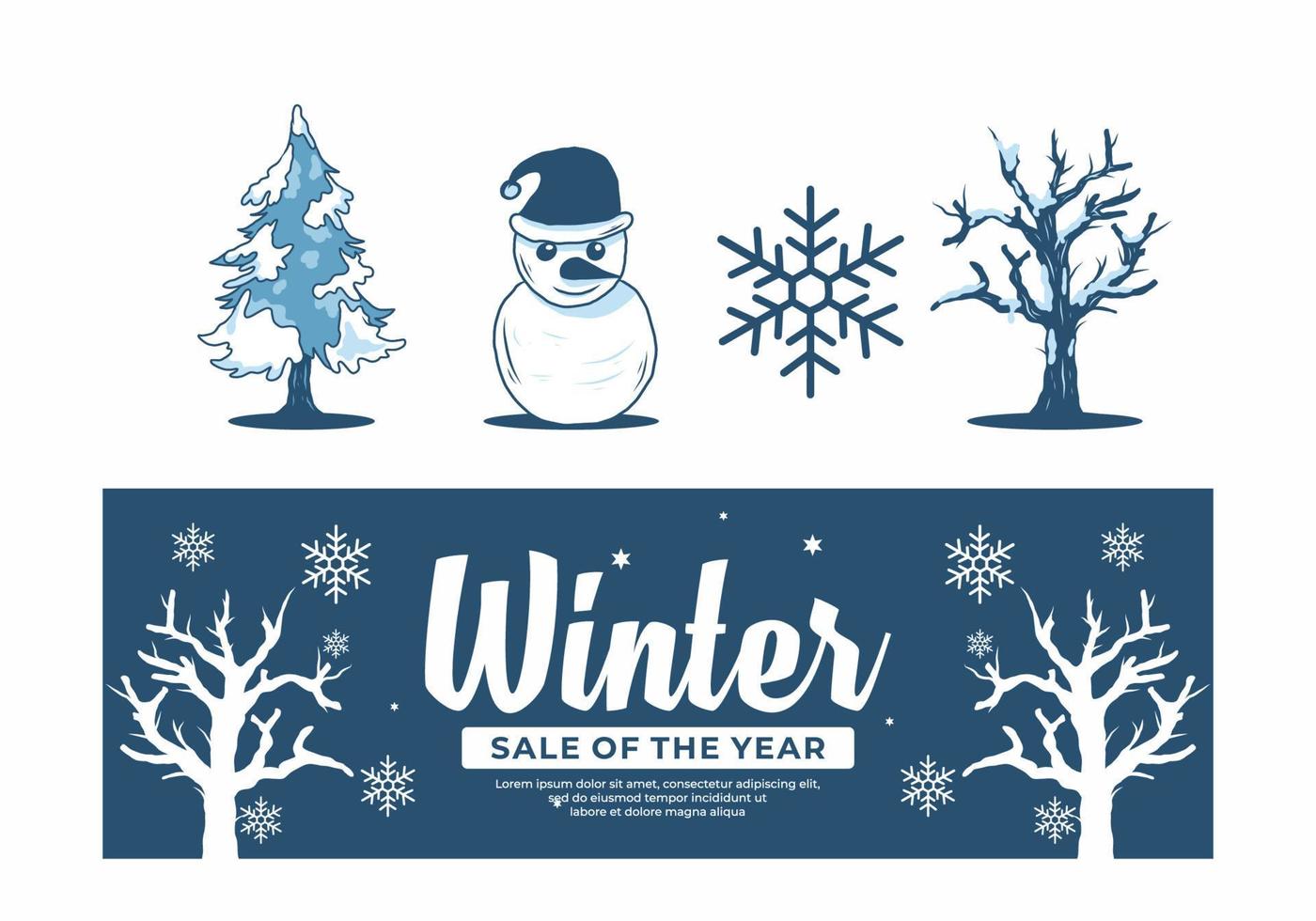 Blue color of winter event banner design vector
