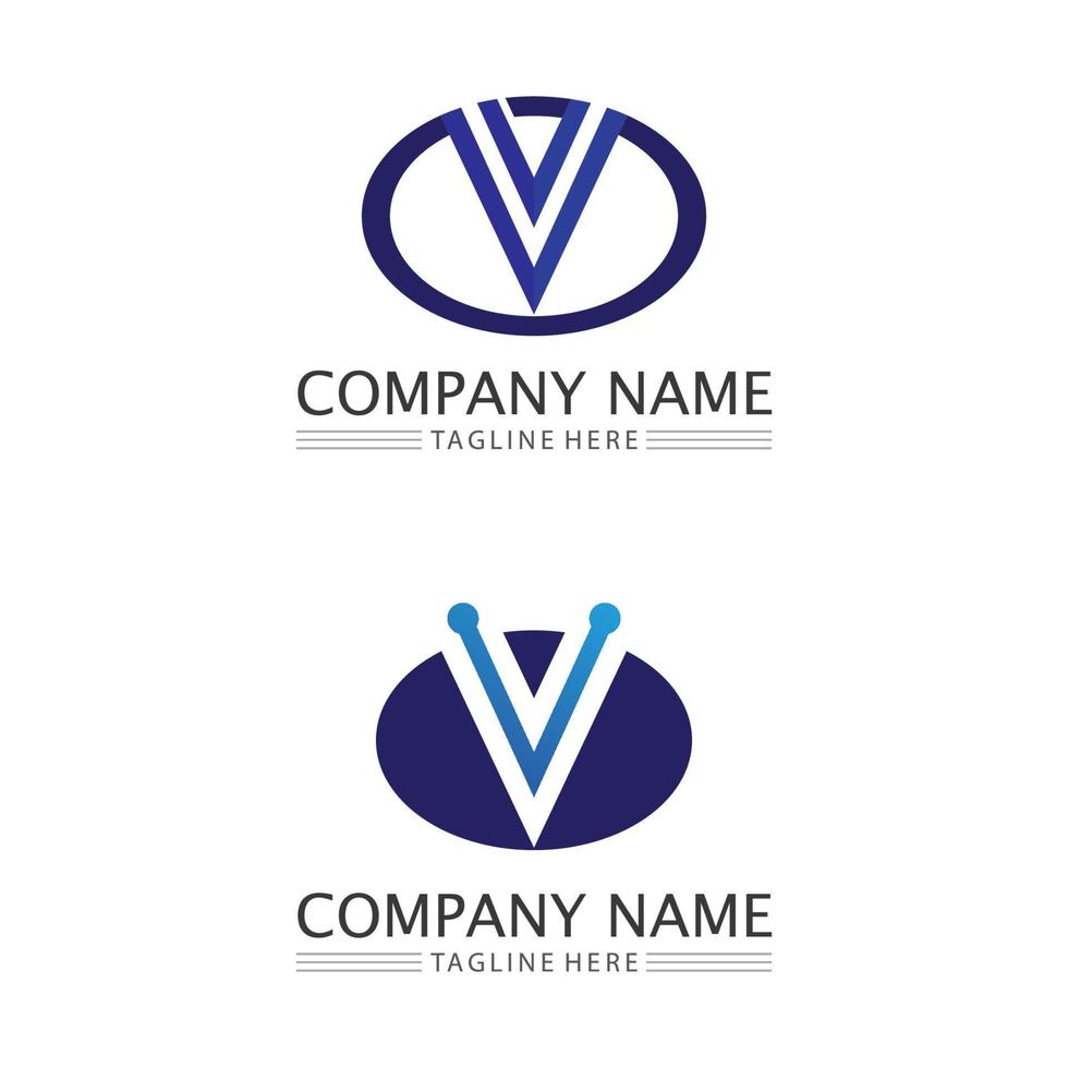 V Letter Lightning Logo Template vector