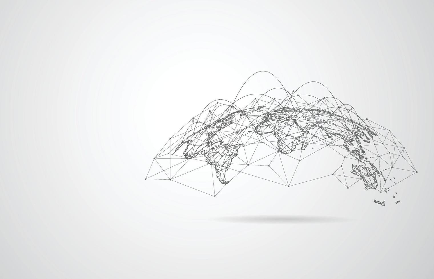 Global network connection. World map point and line composition concept of global business. Vector Illustration