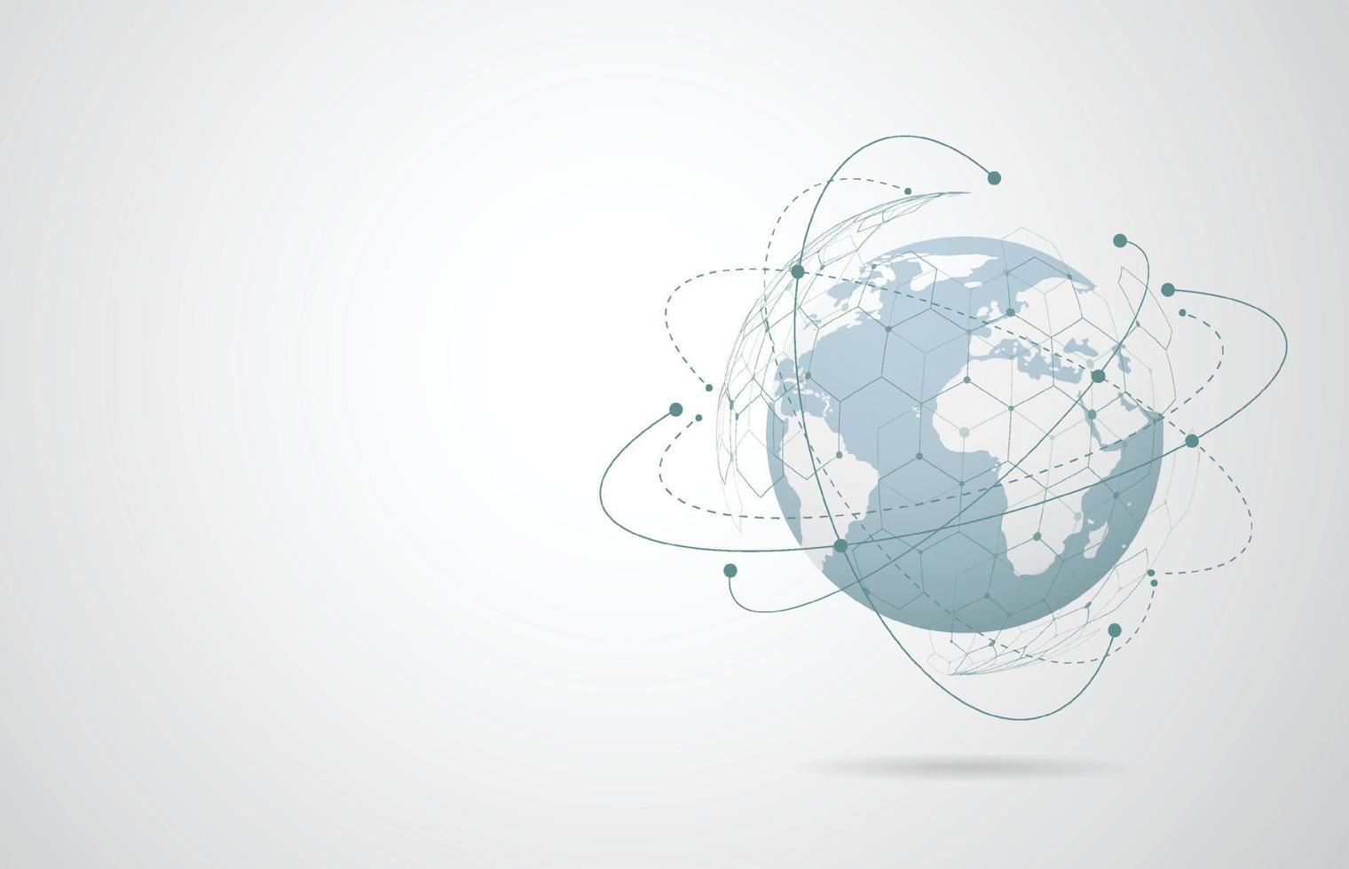 Global network connection. World map point and line composition concept of global business. Vector Illustration