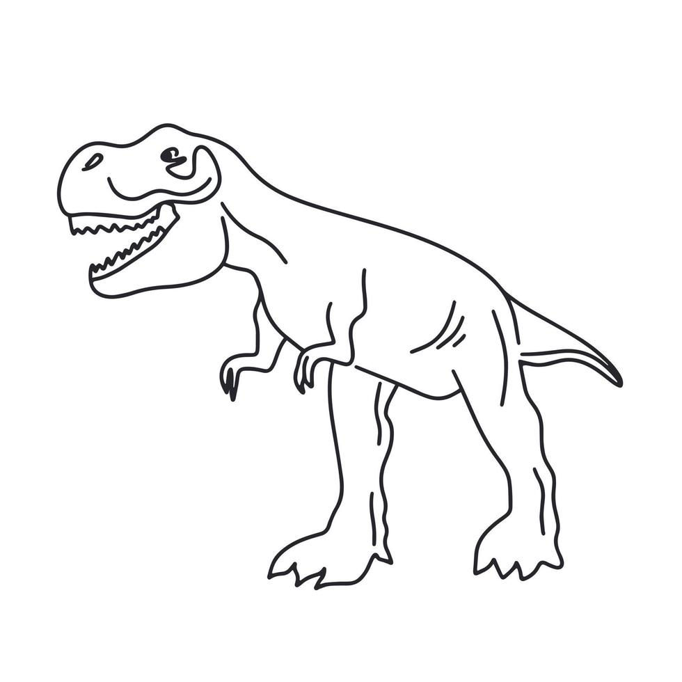 imagen de contorno de dinosaurio tirex ilustración vectorial aislada vector