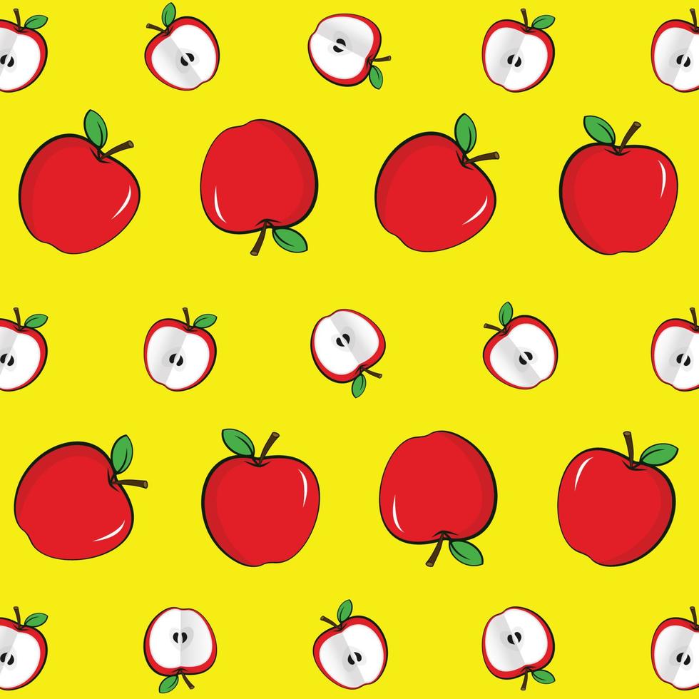 apple cartoon pattern background vector