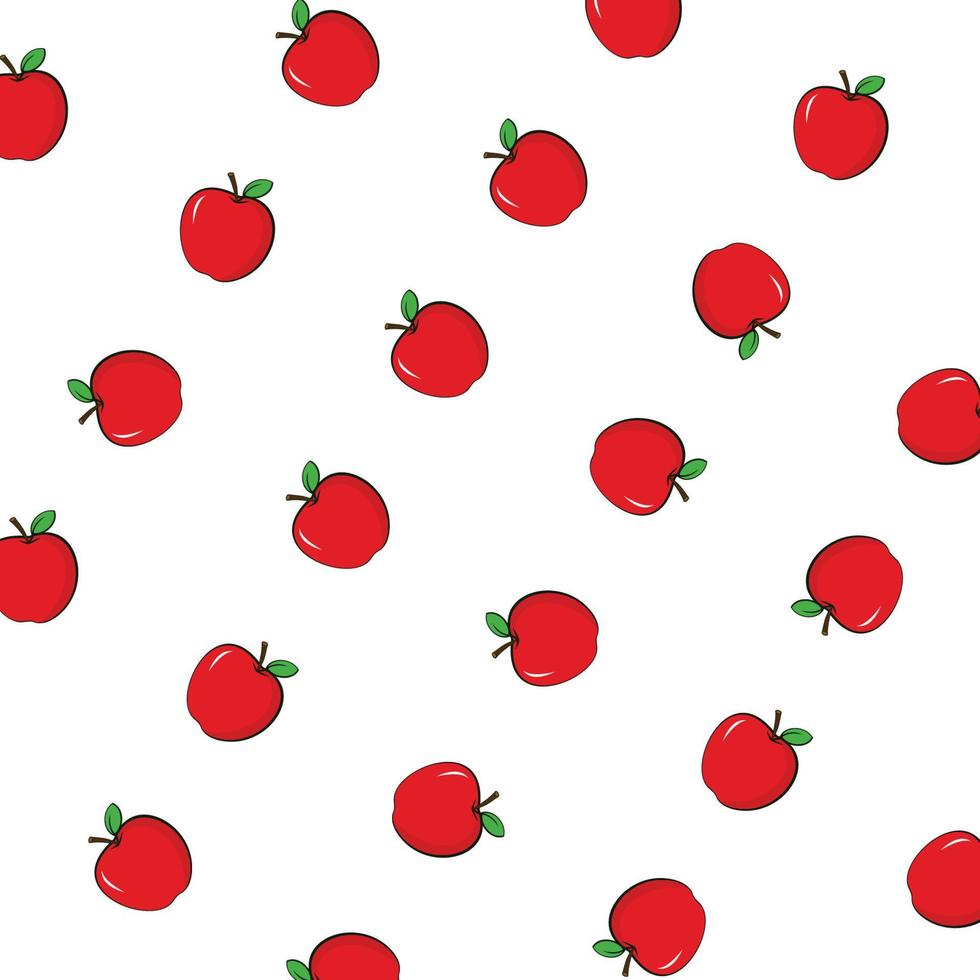 vector de fondo de patrón de dibujos animados de manzana