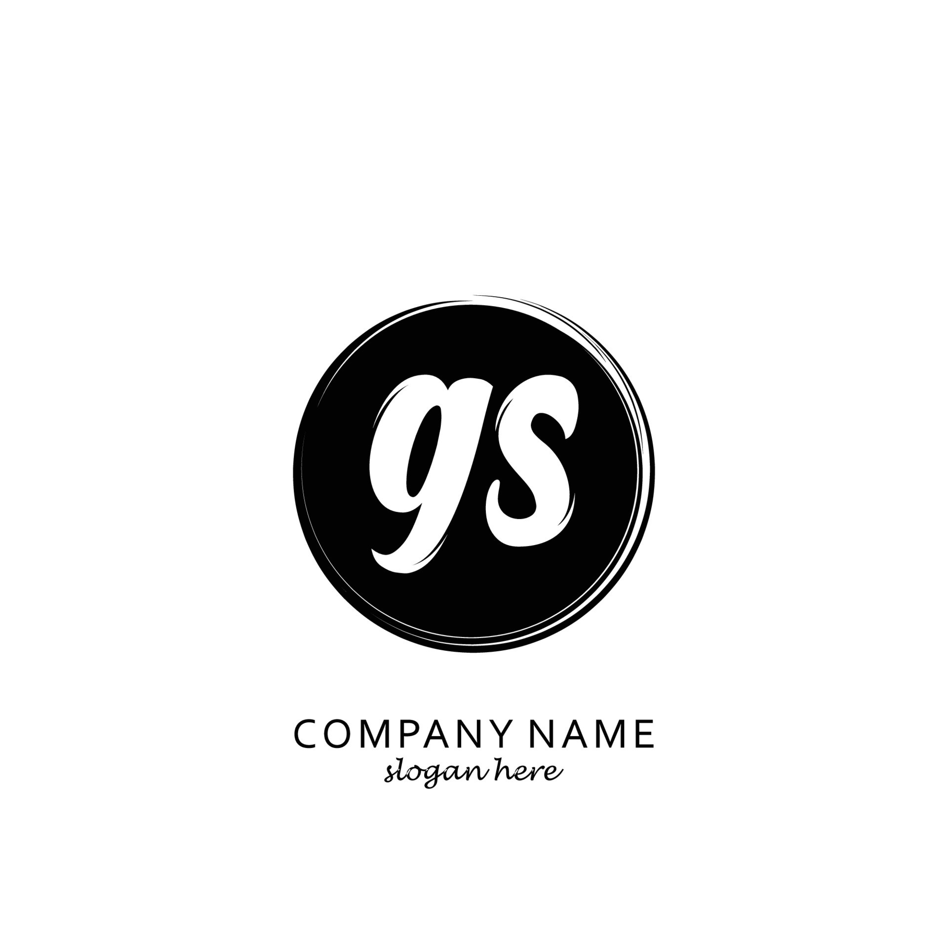 Initial GS with black circle brush logo template 11193676 Vector Art at ...