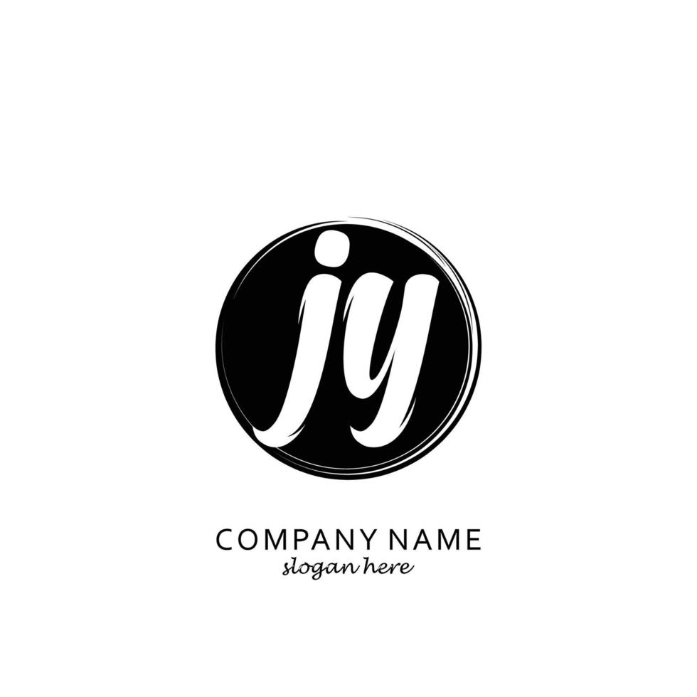 Initial JY with black circle brush logo template vector