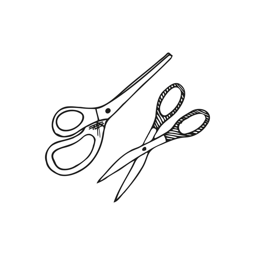 vector doodle hand-drawn scissors illustration