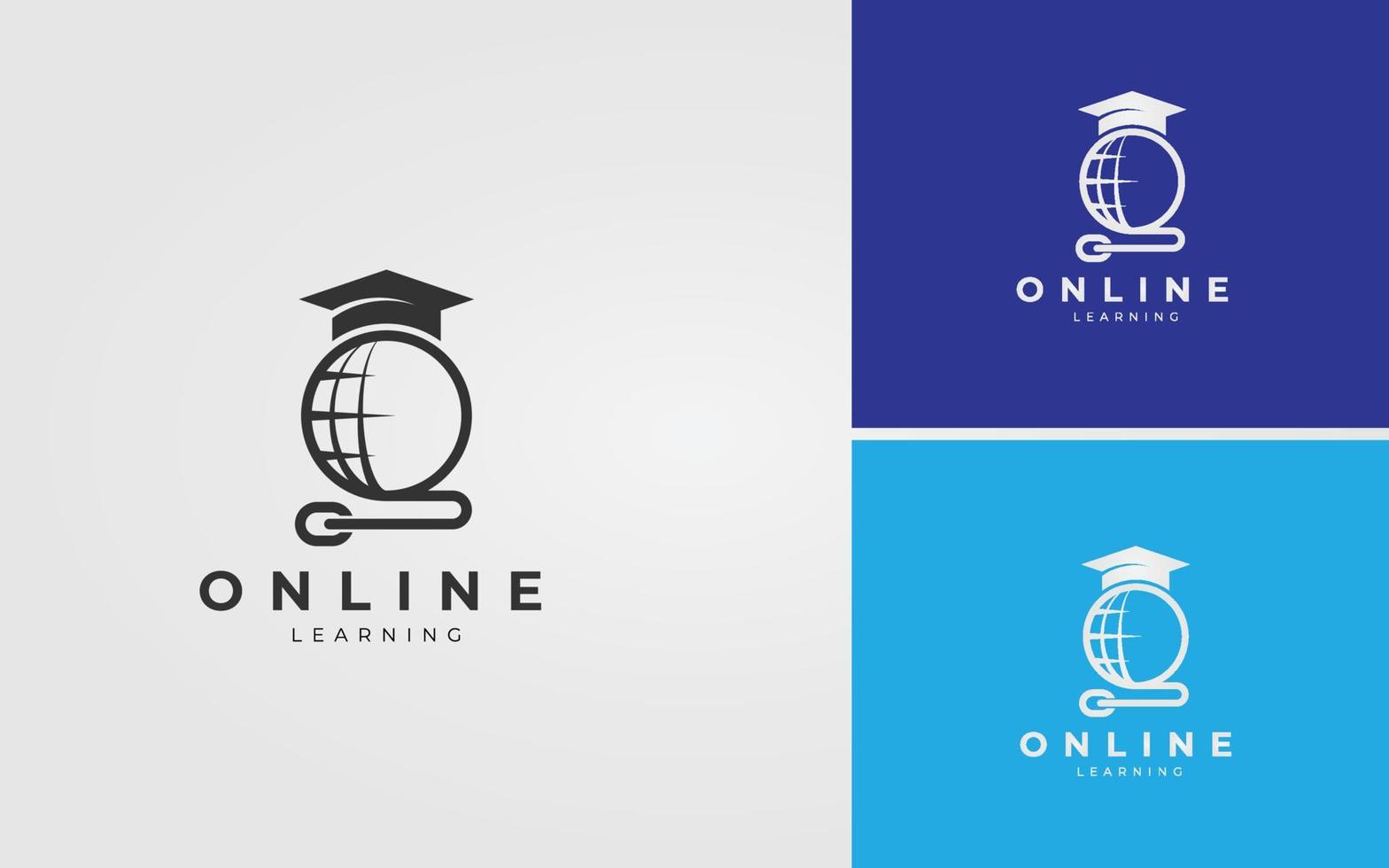 Global online learning education logo for business purpose vector