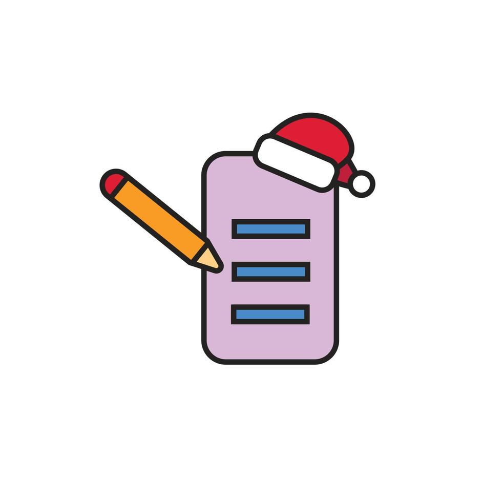 vector writing a winter activity plan. icon design illustration for winter.