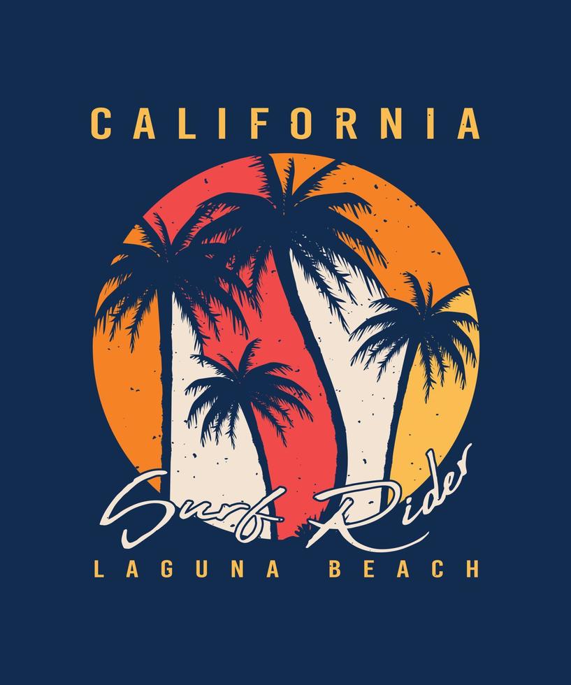 california laguna beach surf paradise retro vintage diseño de camiseta vector