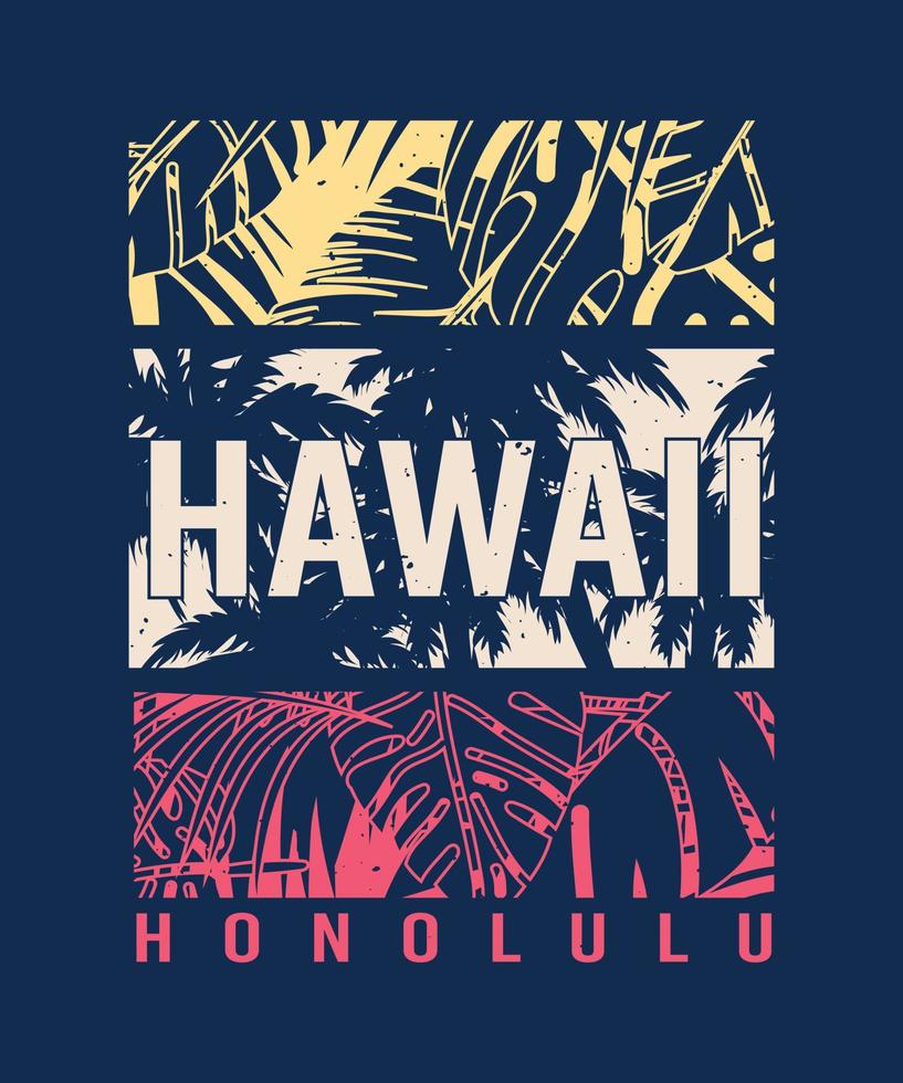 diseño de camiseta tropical hawaii honolulu vector