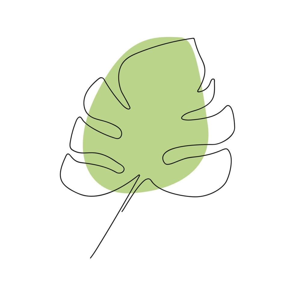 Modern leaf image in minimalism. Vector illustration in line art style.