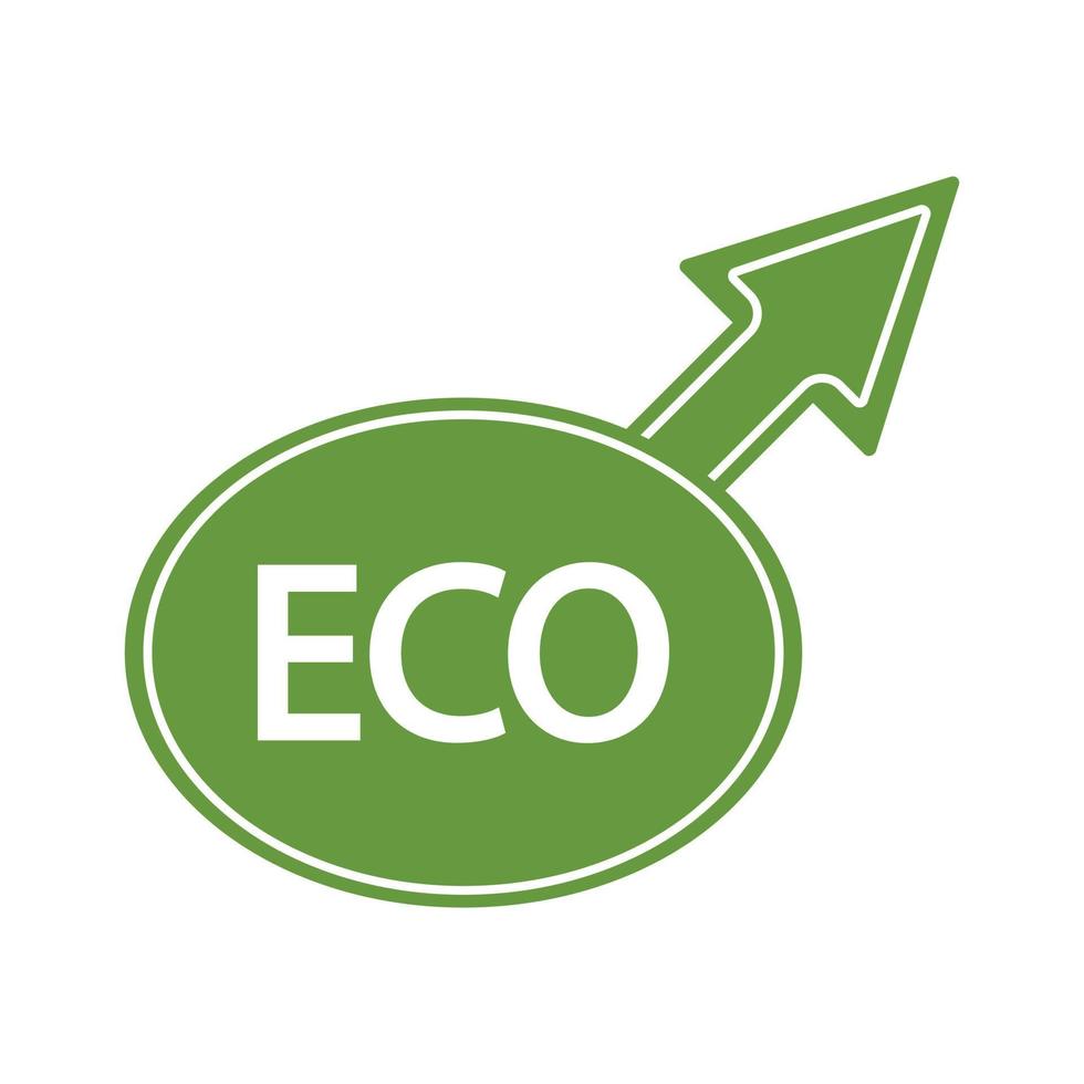 logotipo ecológico sobre un fondo blanco. flecha y pancarta. ilustración vectorial vector