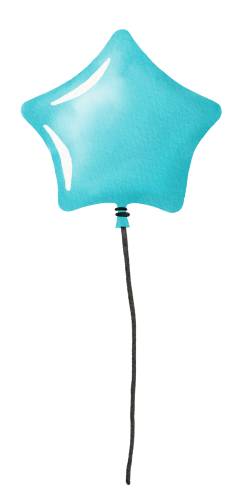 Watercolor star balloon png