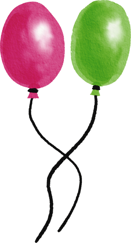 colorful balloon watercolor painted png