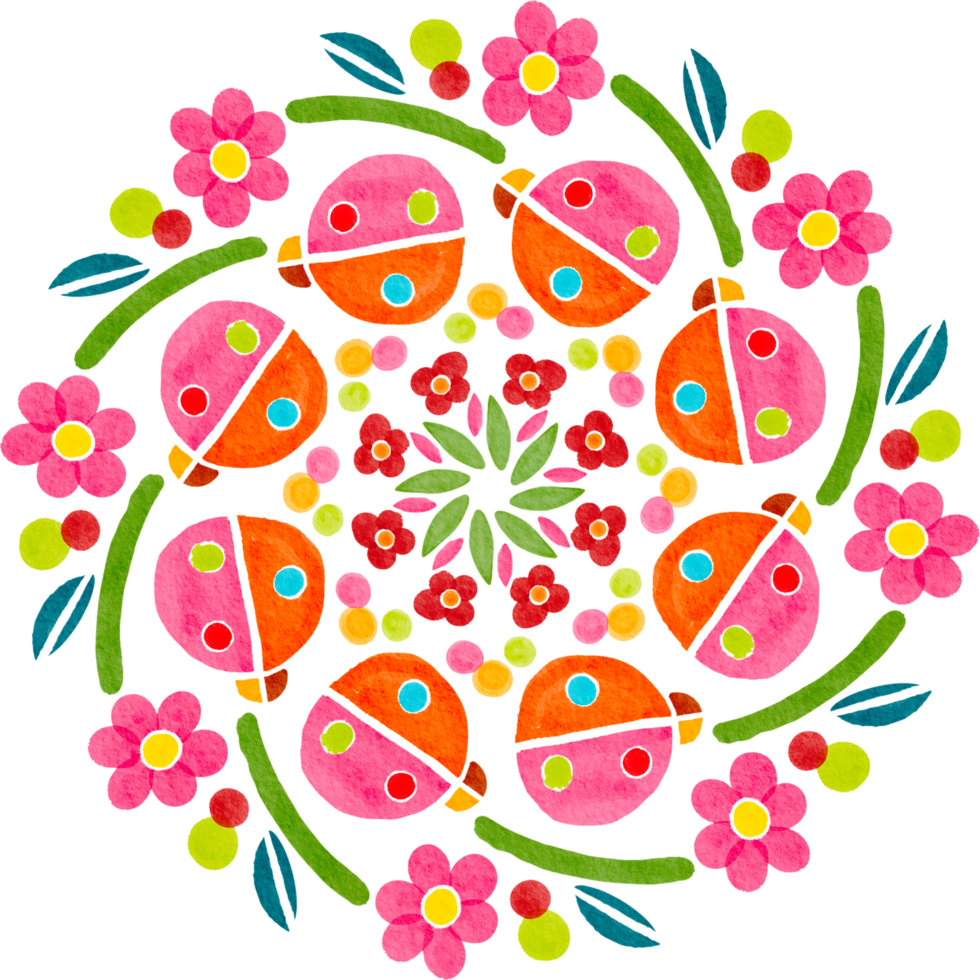 flower mandala watercolor painted png