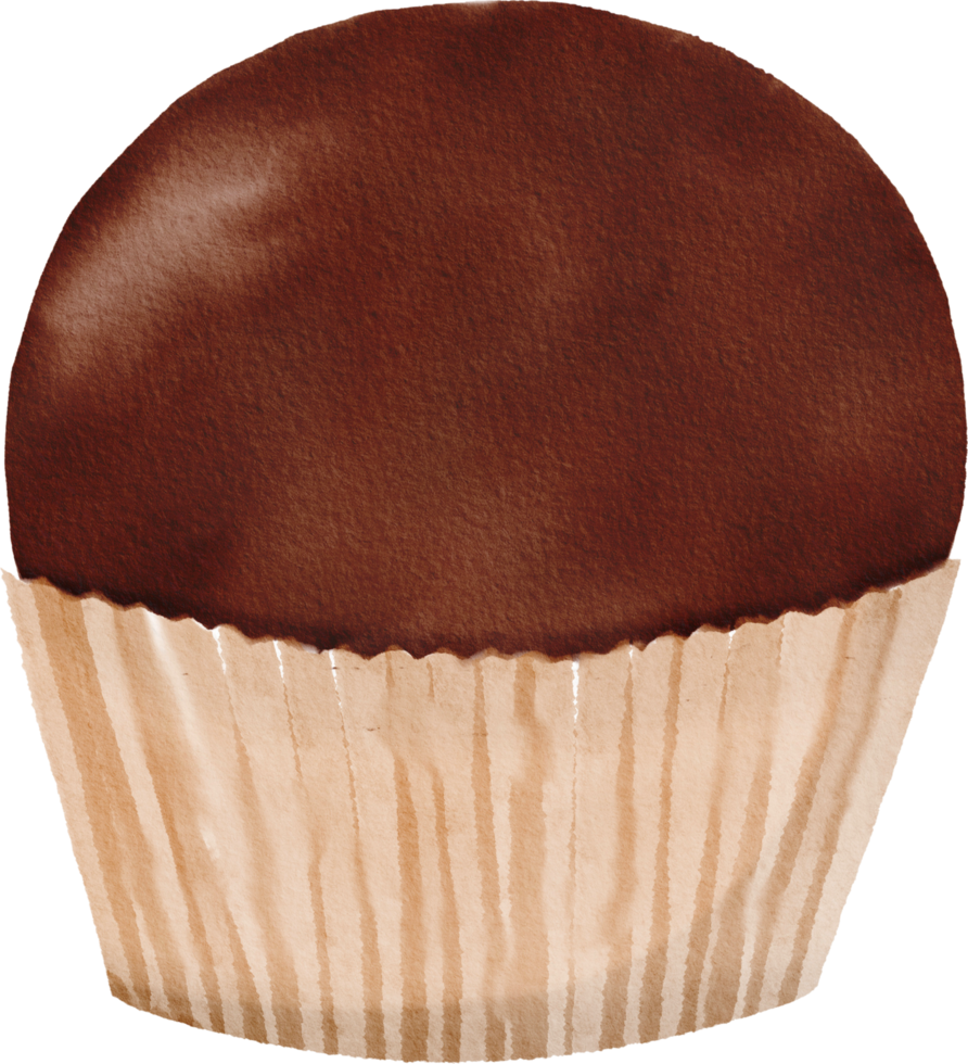 bomba de chocolate acuarela pintada png