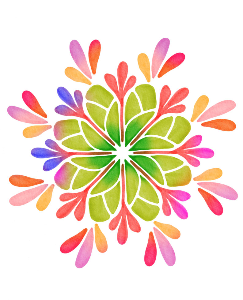 flower mandala watercolor painted png