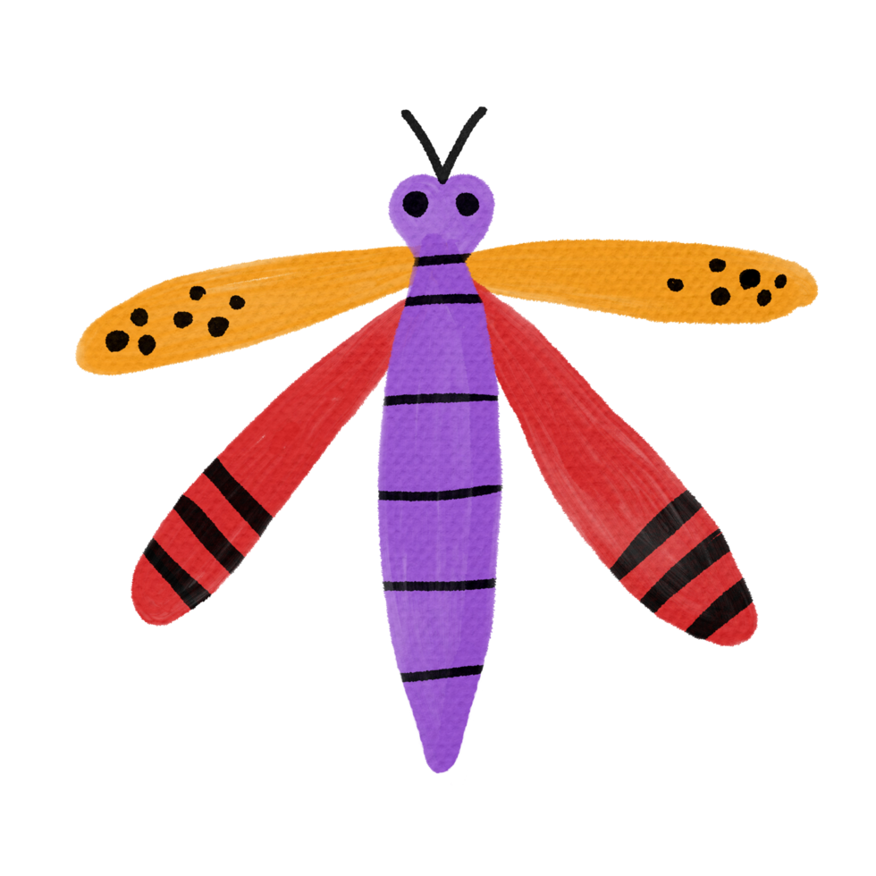 Watercolor painted  dragonfly png