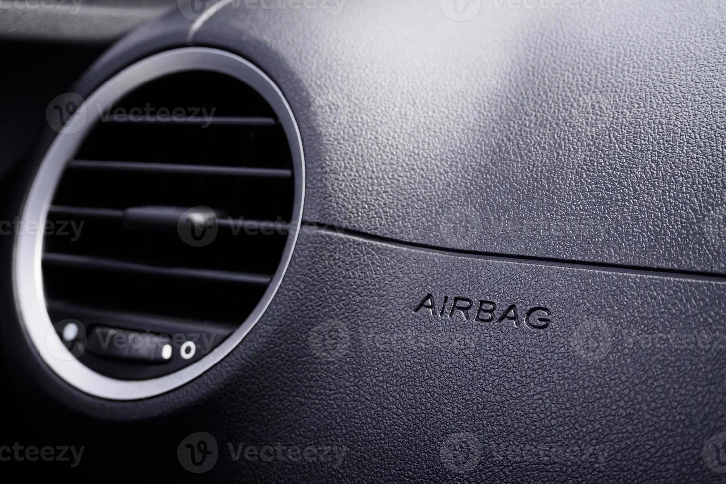 Safety airbag sign in the car photo