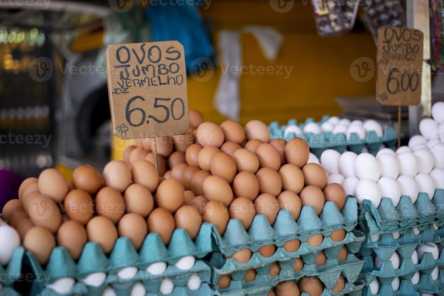 Eggs on a open market photo