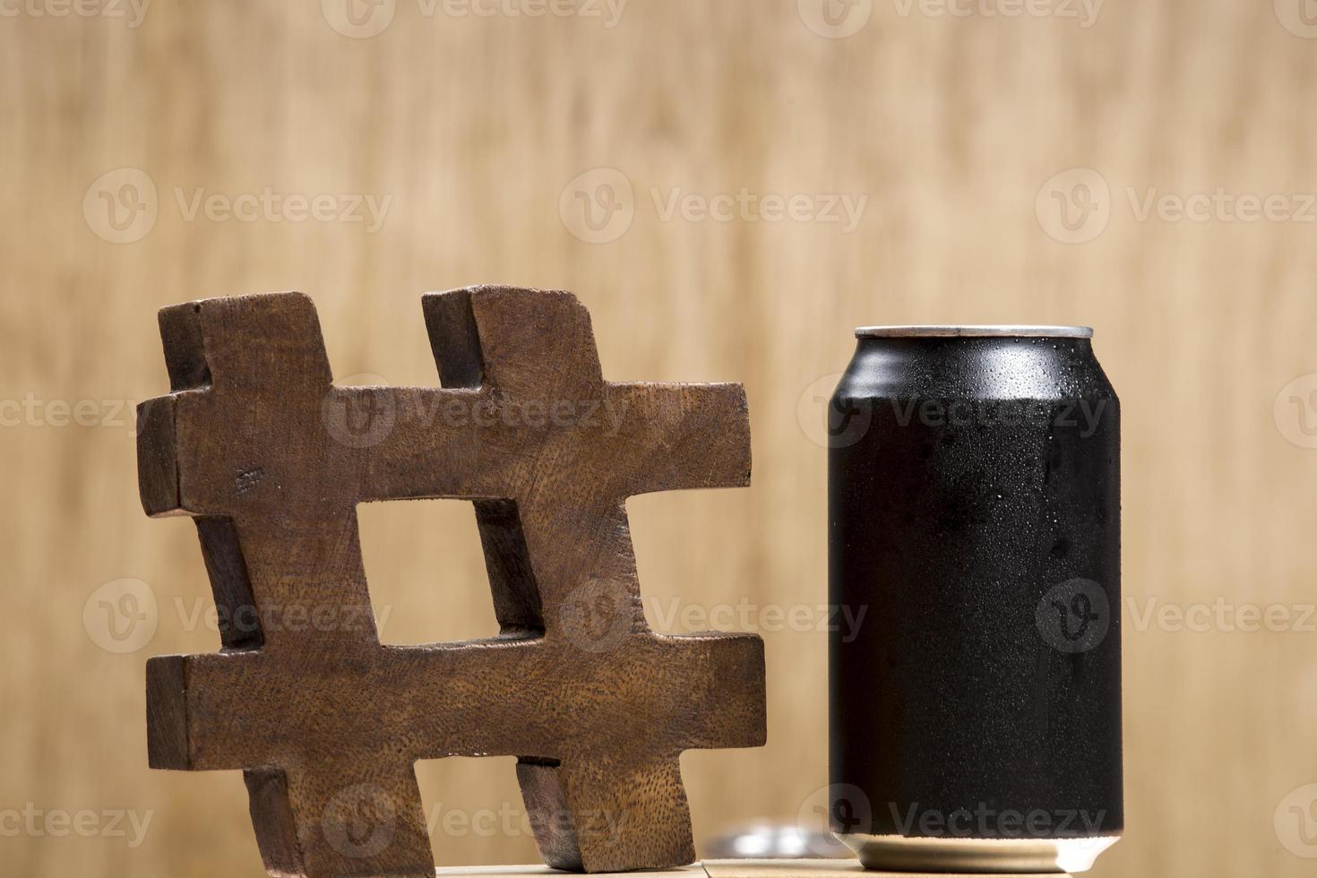 can of black soda with the hashtag symbol photo