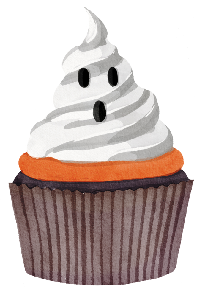 acquerello carino Halloween Cupcake png