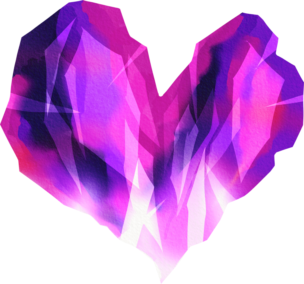 watercolor painted crystal png