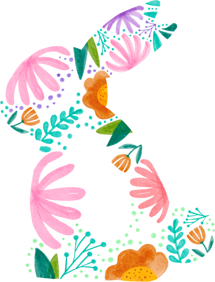 Rabbit easter watercolor painted png