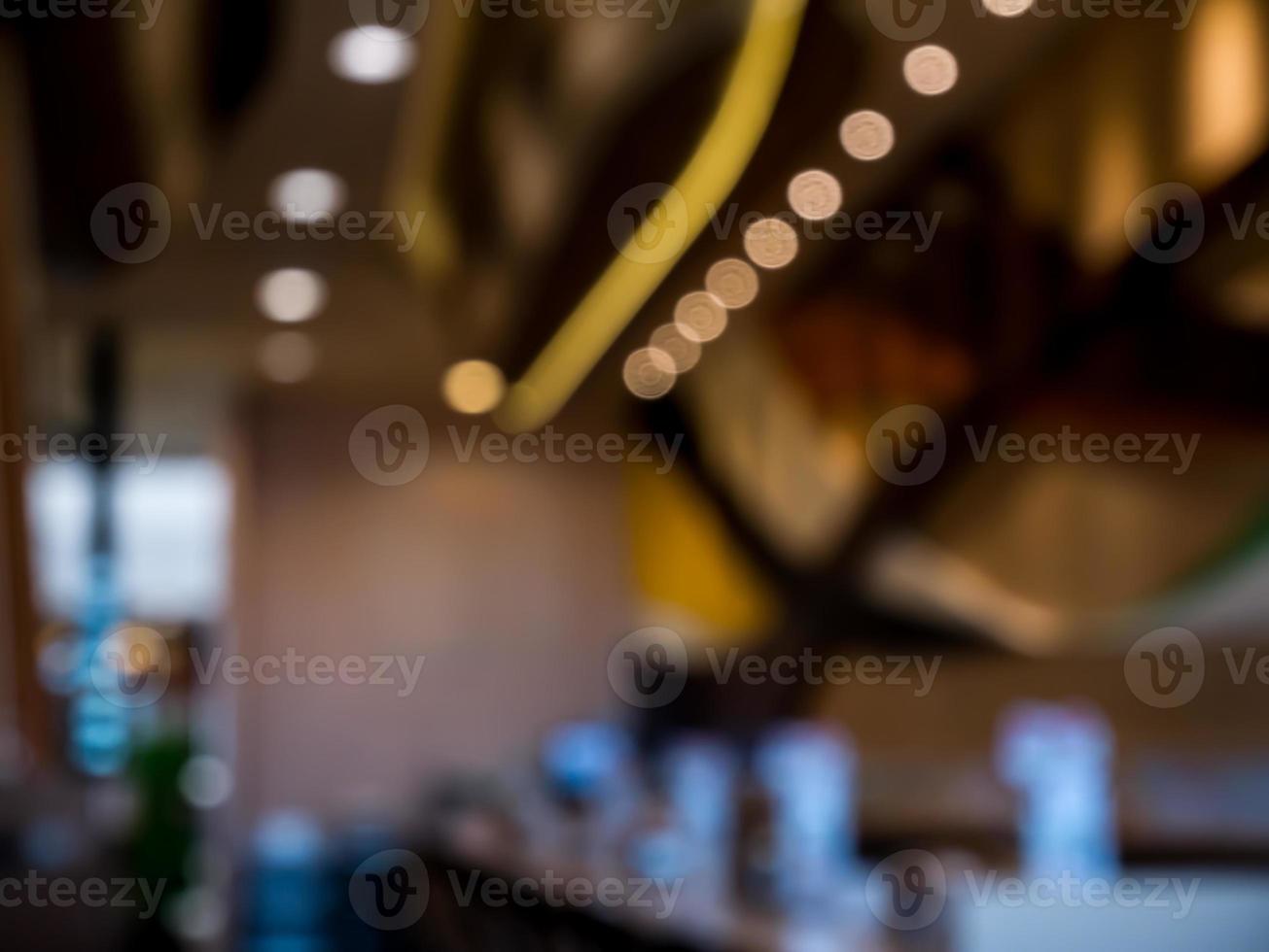 restaurant with abstract bokeh light blurred background photo