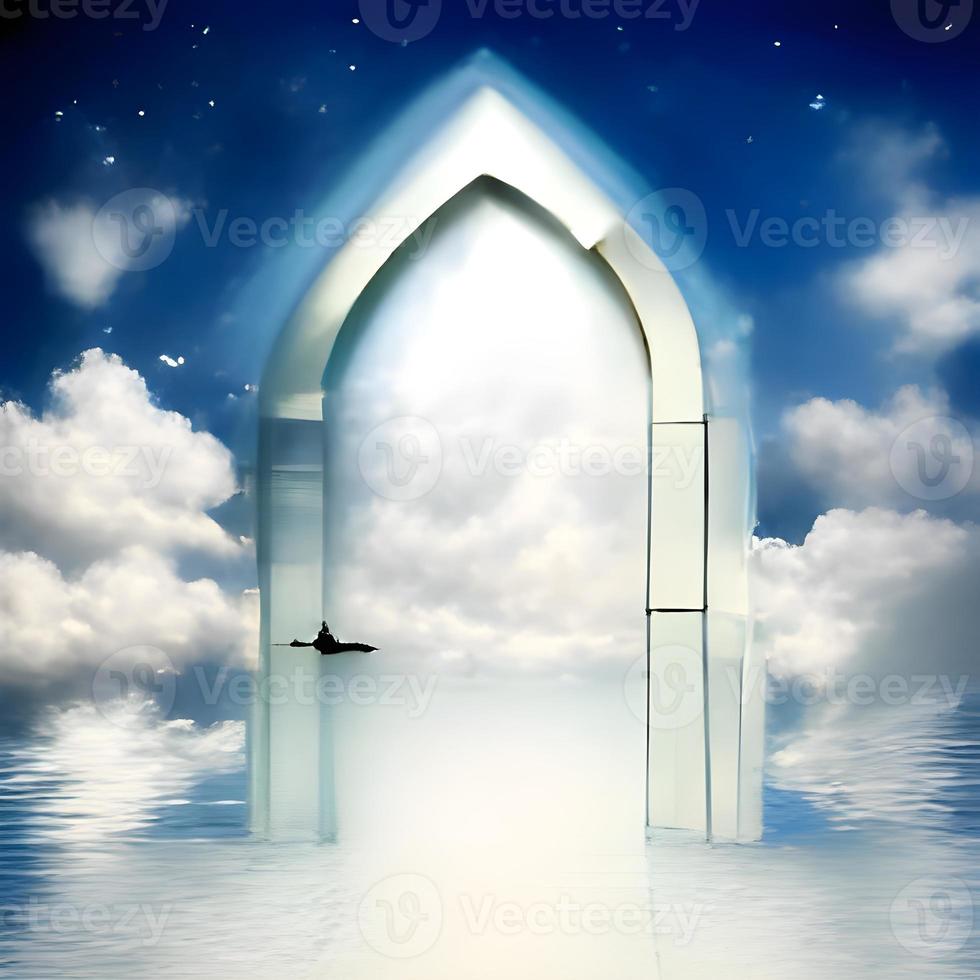 Doorway to another world. illustration photo