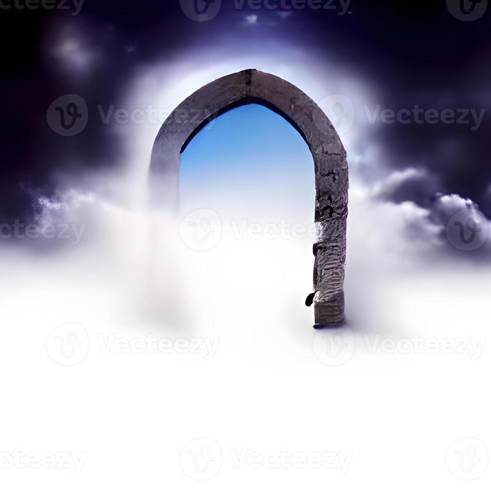 Doorway to another world. illustration photo