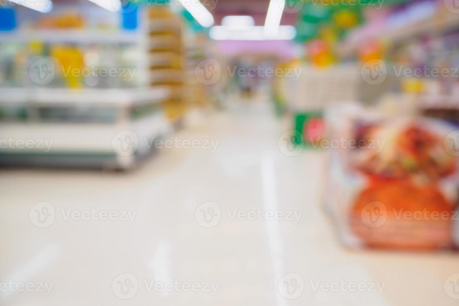 Supermarket with abstract defocused blur background photo