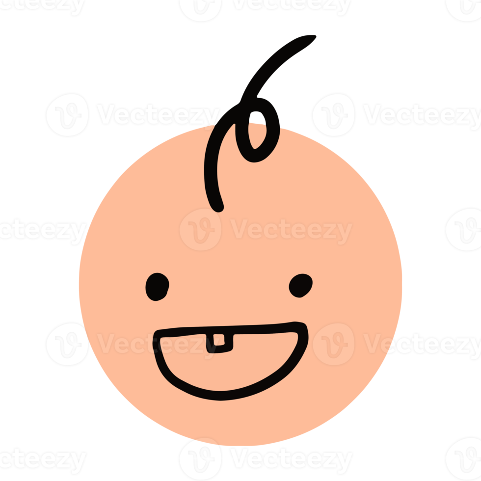 baby laughs illustration. cute people in round shape character design png