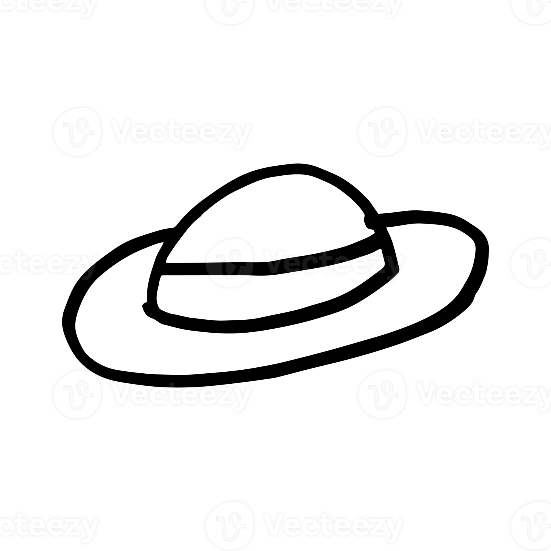 round hat in hand drawn illustration in trendy design style for